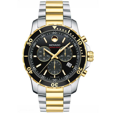 Movado Series 800 Steel & Yellow Gold PVD Quartz Chronograph Men's Watch 2600146
