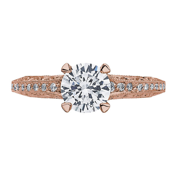 Tacori 18K Rose Gold Round Solitaire Engagement Ring 2616RD65PK