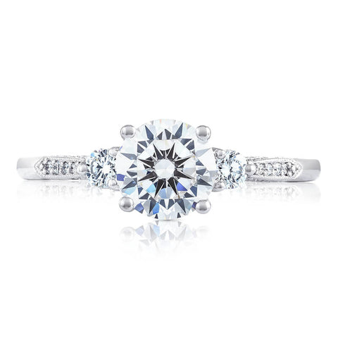 Tacori Platinum Round 3-Stone Engagement Ring 2657RD7