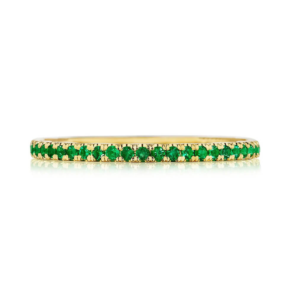 Crescent String Tacori Sculpted Crescent String of Emeralds Ring 266715B34EMY
