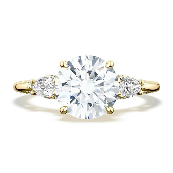 Tacori 18K Yellow Gold Round 3-Stone Engagement Ring 2685RD8Y