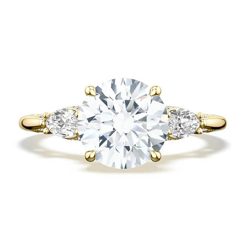 Tacori 18K Yellow Gold Round 3-Stone Engagement Ring 2685RD8Y