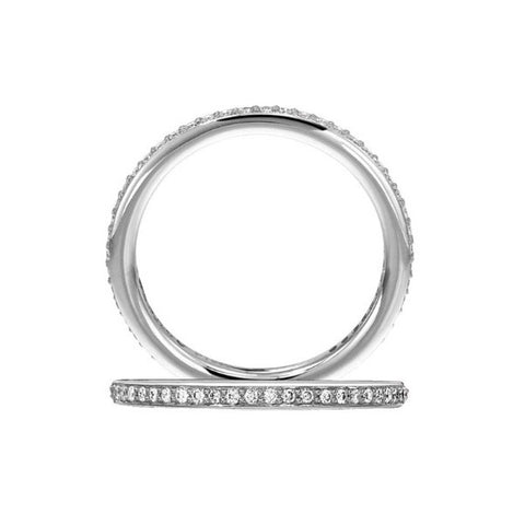 Ritani 18K White Gold Micro-Pave Eternity Diamond Wedding Band 31694AAR