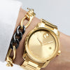 Movado BOLD Verso Yellow Gold IP Gold Tone Dial Men's Watch 3600735