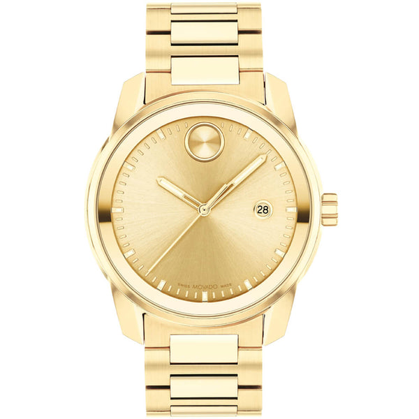 Movado BOLD Verso Yellow Gold IP Gold Tone Dial Men's Watch 3600735
