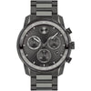 Movado BOLD Verso 44mm Gunmetal Ion-Plated Steel Bracelet Men's Watch 3600743