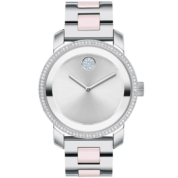 Movado BOLD Ceramic 36mm Crystal Bezel Women's Watch 3600784