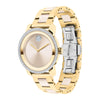Movado BOLD Ceramic Yellow Gold IP Crystal Set Bezel Women's Watch 3600785