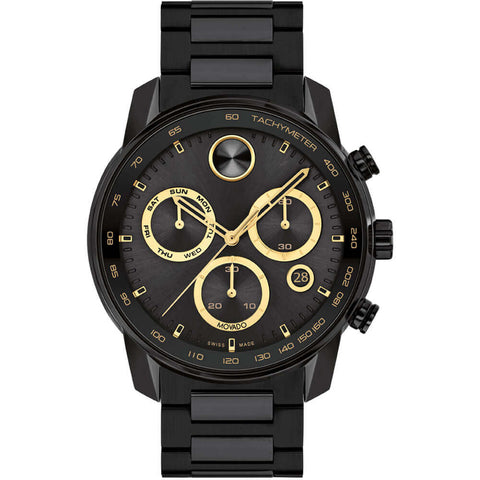 Movado BOLD Verso Black Chronograph Swiss Quartz Men's Watch 3600906