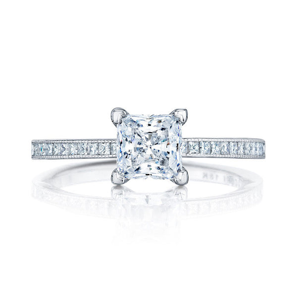 Tacori Platinum Princess Solitaire Engagement Ring 45-15PR55
