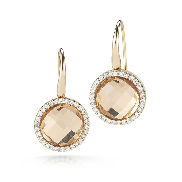 Roberto Coin 18K Rose Gold Cocktail Earrings with Diamonds and Crystal Doublet