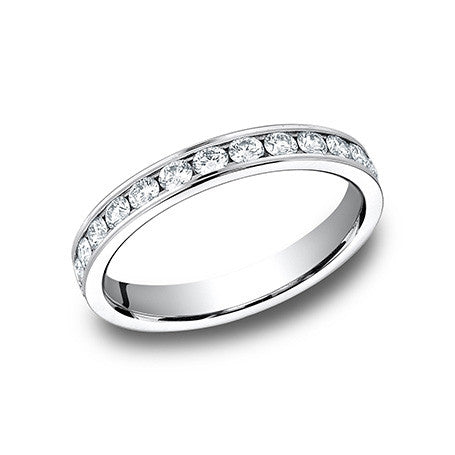 Diamond Wedding Ring / 14k White Gold Chanel Set Diamond Ring 