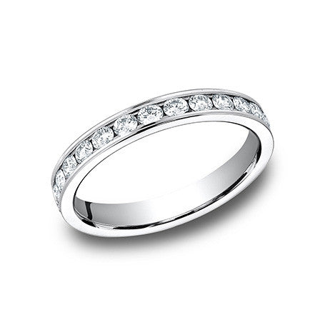 Benchmark Ladies White Gold 3mm Channel Set Diamond Wedding Band 513549