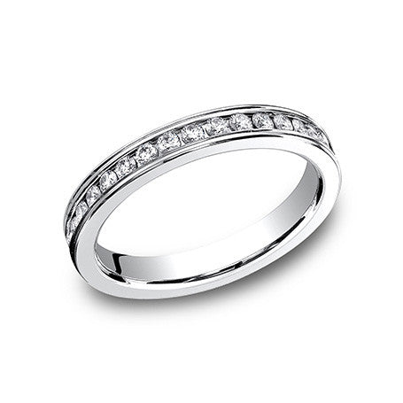 Benchmark 14K White Gold 3MM Eternity Wedding Band 513550