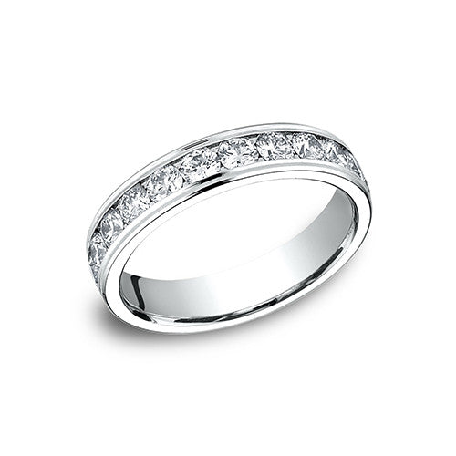 Benchmark 14K White Gold Channel Set Eternity Wedding Band 514548