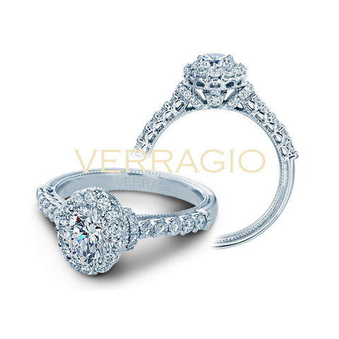 Verragio 14K White Gold Oval Center Diamond Engagement Ring Renaissance-908OV