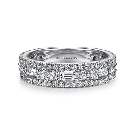 Gabriel & Co. Round and Baguette Diamond Anniversary Band AN15294W44JJ