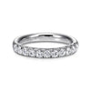 Gabriel & Co. 14K White Gold 11 Stone French Pave Diamond Wedding Band AN6072W44JJ