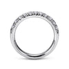 Gabriel & Co. 14K White Gold 11 Stone French Pave Diamond Wedding Band AN6072W44JJ