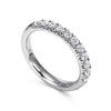 Gabriel & Co. 14K White Gold 11 Stone French Pave Diamond Wedding Band AN6072W44JJ