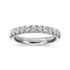 Gabriel & Co. 14K White Gold 11 Stone French Pave Diamond Wedding Band AN6072W44JJ