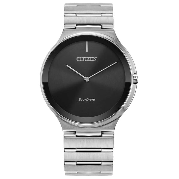 Citizen Stiletto Black Dial Stainless Steel Eco-Drive Men's Watch AR3110-52E