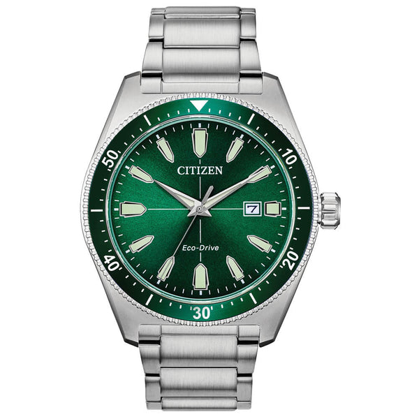 Citizen Brycen Green Dial Stainless Steel Eco-Drive Men's Watch AW1598-70X
