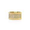 Michael M 14K Yellow Gold TETRA TRIPLE PAVE BAND Diamond Ring B363