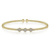 Gabriel & Co. Bujukan Bead Cuff Bracelet with Cluster Diamond Hexagon Stations BG4117-65Y45JJ