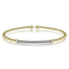 Gabriel & Co. 14K Yellow Gold Bujukan Diamond Bar Split Bangle BG4262-65Y45JJ