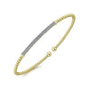 Gabriel & Co. 14K Yellow Gold Bujukan Diamond Bar Split Bangle BG4262-65Y45JJ