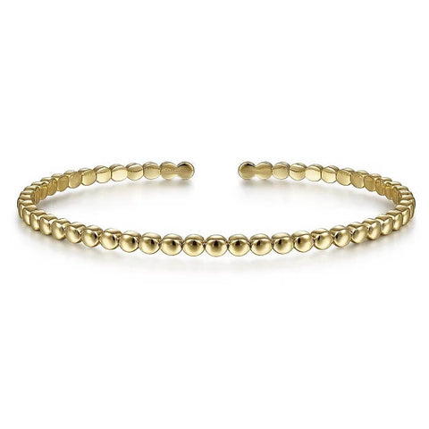 Gabriel & Co. 14K Yellow Gold Beaded Cuff Bracelet BG4293-62Y4JJJ