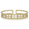 Gabriel & Co. 14K Yellow Gold Bujukan Diamond Cluster and Gold Pyramid Cuff Bangle BG4615-62Y45JJ