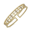 Gabriel & Co. 14K Yellow Gold Bujukan Diamond Cluster and Gold Pyramid Cuff Bangle BG4615-62Y45JJ