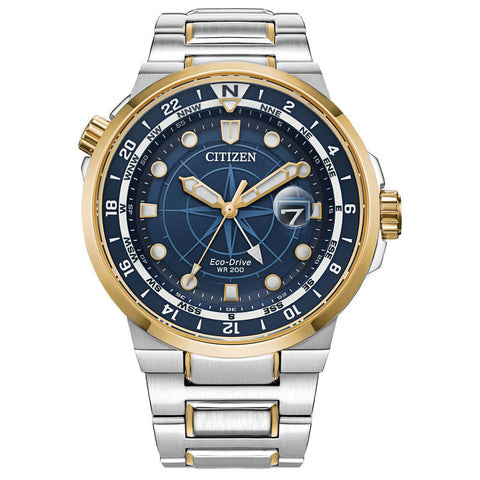 Citizen Endeavor Two-Tone Blue Dial Eco-Drive Men's Watch BJ7144-52L