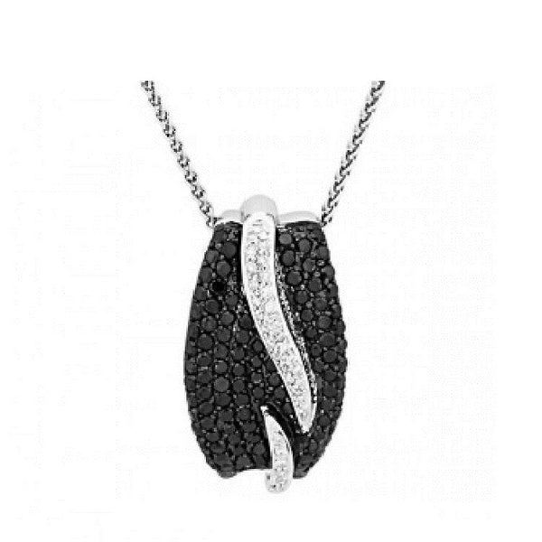 Sandra Biachi 14K White Gold Black & White Diamond Pendant BK1561