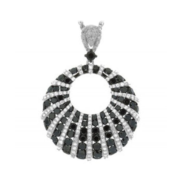 Sandra Biachi 14K White Gold Black & White Diamond Pendant BK1597