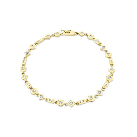 Michael M Mixed Shape Bezel Tennis Bracelet BR410