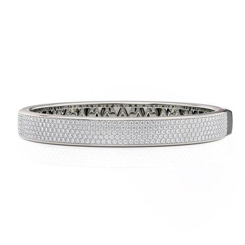 Michael M 18K White Gold Diamond Bangle Bracelet BR537M