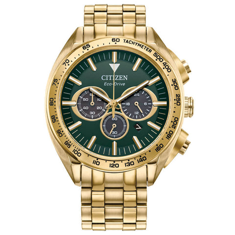 Citizen Carson Green Dial Yellow Gold-Tone Men's CA4542-59X