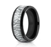 Benchmark Ammara Black Titanium 8mm Hammered-finished Men's Band CF388753BKT