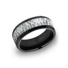 Benchmark Ammara Black Titanium 8mm Hammered-finished Men's Band CF388753BKT