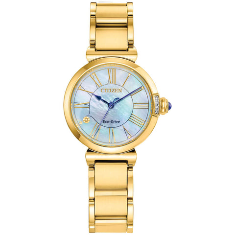 Citizen L Mae Yellow Gold-tone Stainless Steel Women's Watch EM1062-57D