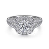 Gabriel & Co. Cushion Halo Round Diamond Engagement Ring ER10252W44JJ