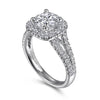 Gabriel & Co. Cushion Halo Round Diamond Engagement Ring ER10252W44JJ
