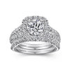 Gabriel & Co. Cushion Halo Round Diamond Engagement Ring ER10252W44JJ