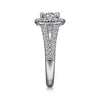 Gabriel & Co. Cushion Halo Round Diamond Engagement Ring ER10252W44JJ