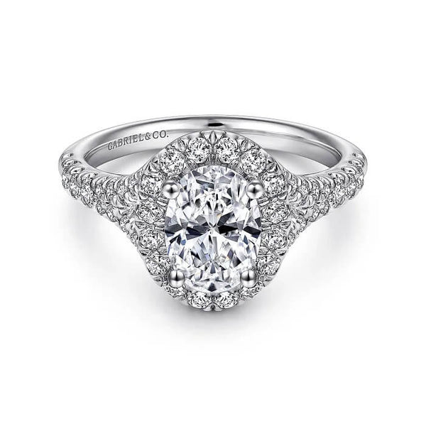 Gabriel & Co. Oval Halo Diamond Engagement Ring ER10291W44JJ