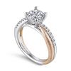 Gabriel & Co. Two-Tone Round Diamond Criss Cross Engagement Ring ER10300T44JJ