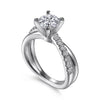 Gabriel & Co. Round Twisted Diamond Engagement Ring ER10439W44JJ